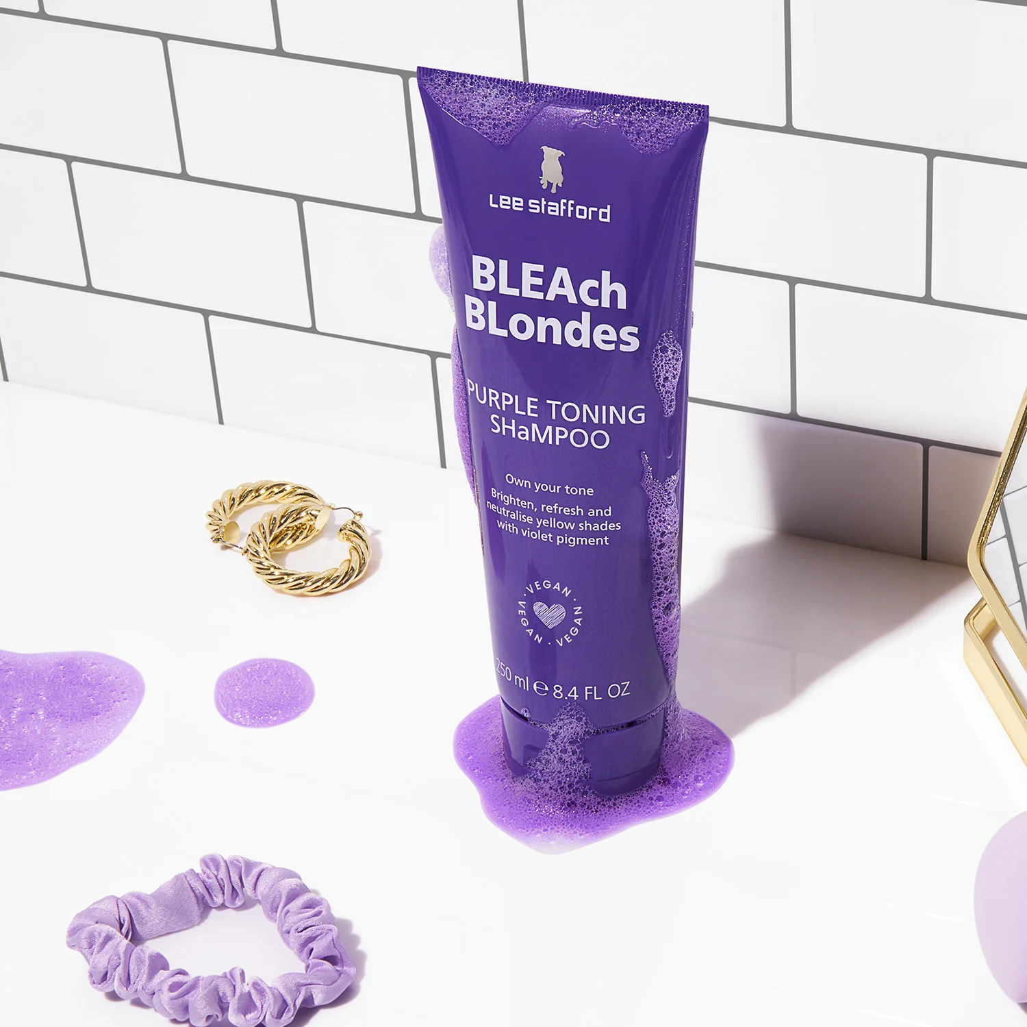 Lee Stafford Bleach Blondes Purple Toning Shampoo 250ml - Image 3