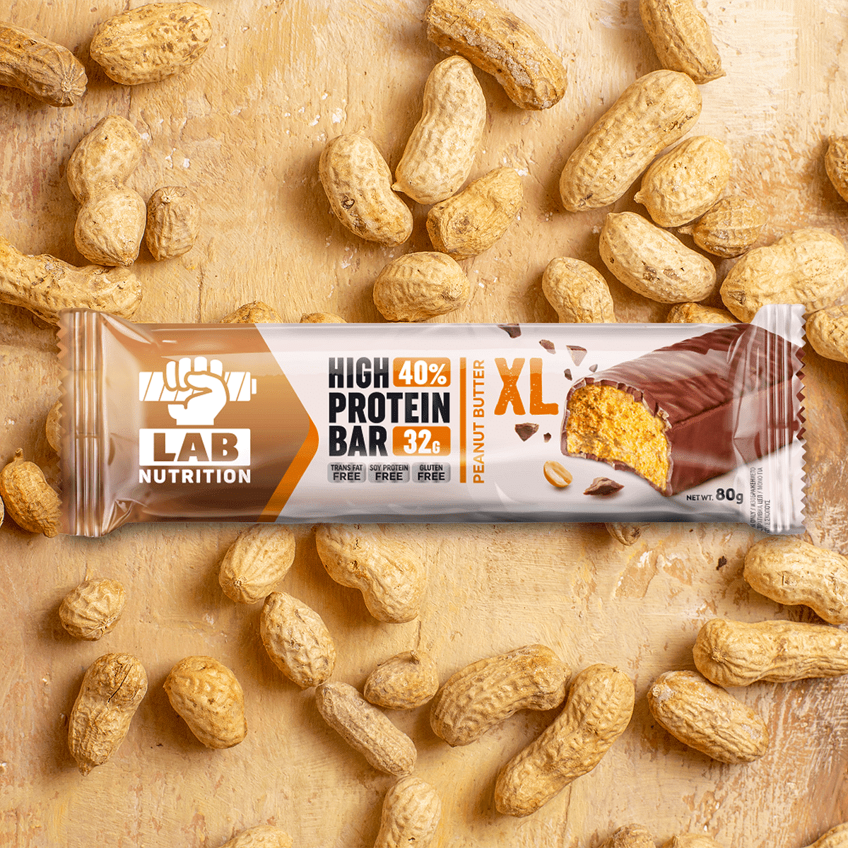 Lab Nutrition High Protein Bar 40% Peanut Butter XL 80g